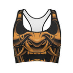 Japanese Warrior Mask Print Women's Sports Bra