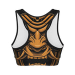 Japanese Warrior Mask Print Women's Sports Bra