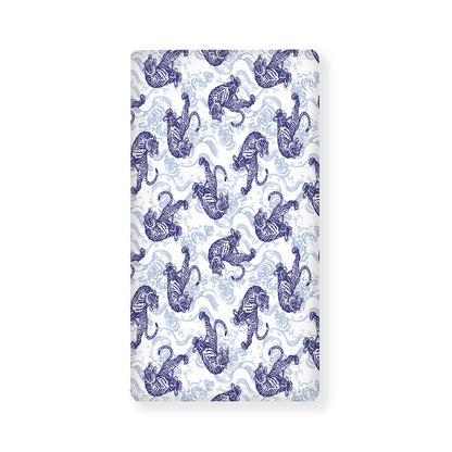 Japanese White Tiger Pattern Print Baby Crib Sheet