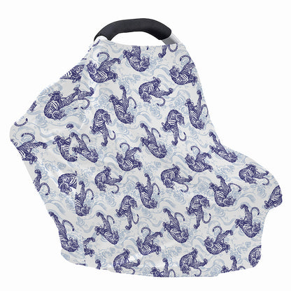Japanese White Tiger Pattern Print Baby Seat Cover