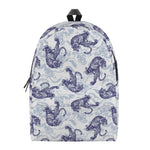 Japanese White Tiger Pattern Print Backpack