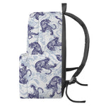 Japanese White Tiger Pattern Print Backpack