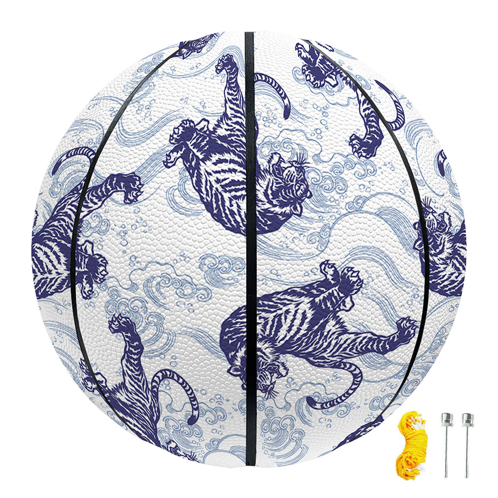 Japanese White Tiger Pattern Print Basketball