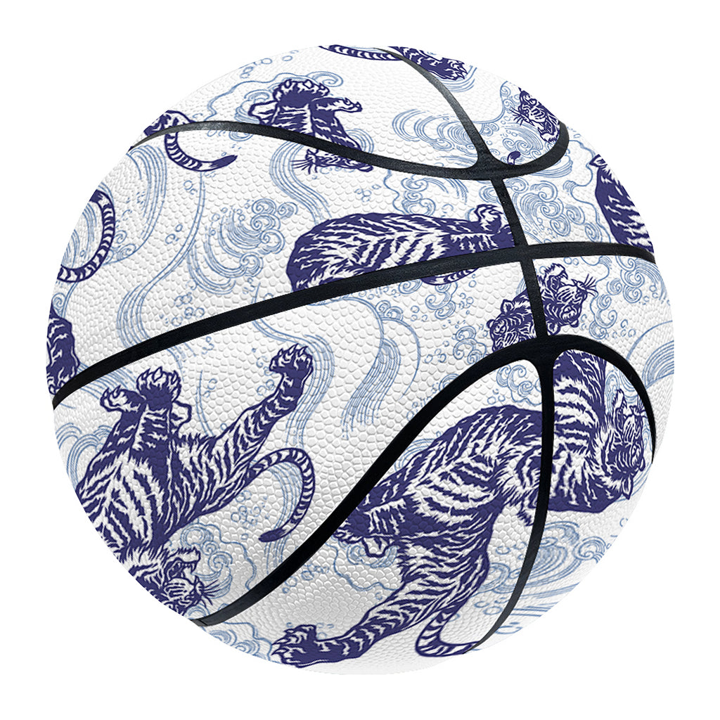 Japanese White Tiger Pattern Print Basketball