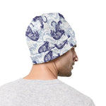 Japanese White Tiger Pattern Print Beanie