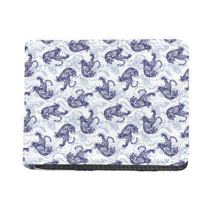 Japanese White Tiger Pattern Print Bifold Wallet
