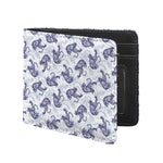 Japanese White Tiger Pattern Print Bifold Wallet