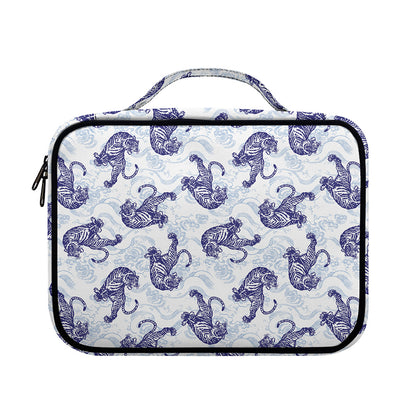 Japanese White Tiger Pattern Print Briefcase Bible Bag