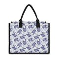 Japanese White Tiger Pattern Print Canvas Tote Bag