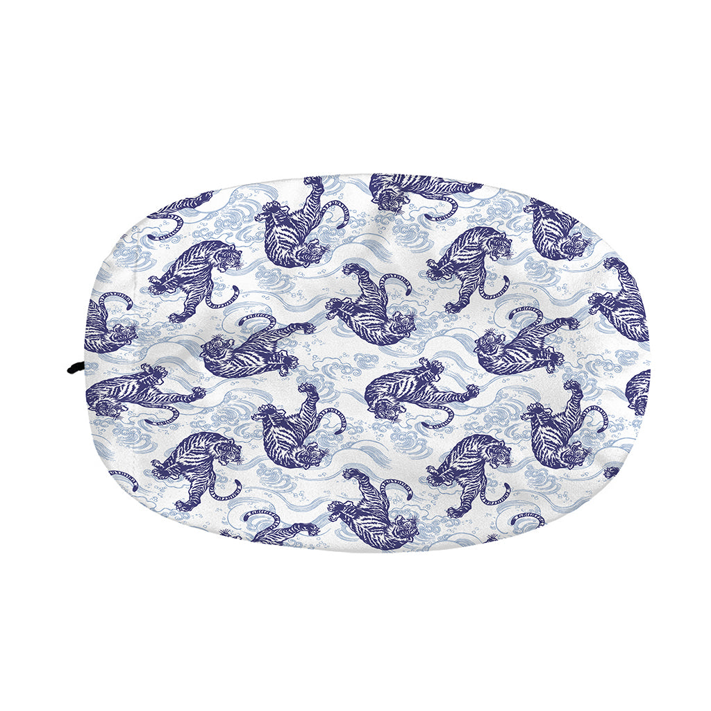 Japanese White Tiger Pattern Print Car Side Mirror Covers