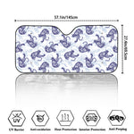 Japanese White Tiger Pattern Print Car Windshield Sun Shade
