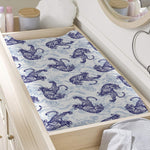 Japanese White Tiger Pattern Print Changing Pad Cover