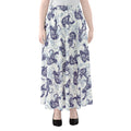 Japanese White Tiger Pattern Print Chiffon Maxi Skirt
