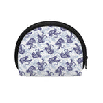 Japanese White Tiger Pattern Print Coin Purse