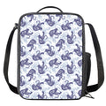 Japanese White Tiger Pattern Print Crossbody Lunch Bag