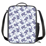 Japanese White Tiger Pattern Print Crossbody Lunch Bag