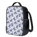 Japanese White Tiger Pattern Print Crossbody Lunch Bag