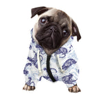 Japanese White Tiger Pattern Print Dog Zip Up Hoodie