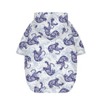Japanese White Tiger Pattern Print Dog Zip Up Hoodie