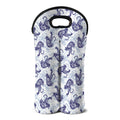 Japanese White Tiger Pattern Print Double Neoprene Wine Tote