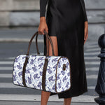 Japanese White Tiger Pattern Print Duffle Bag
