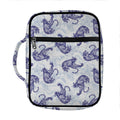 Japanese White Tiger Pattern Print Front Pocket Bible Bag