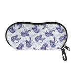 Japanese White Tiger Pattern Print Glasses Case
