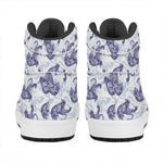 Japanese White Tiger Pattern Print High Top Leather Sneakers