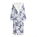 Japanese White Tiger Pattern Print Hooded Bathrobe
