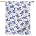 Japanese White Tiger Pattern Print House Flag
