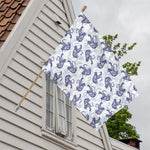 Japanese White Tiger Pattern Print House Flag