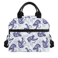 Japanese White Tiger Pattern Print Insulated Lunch Bag