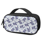 Japanese White Tiger Pattern Print Insulin Cooler Travel Case