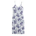 Japanese White Tiger Pattern Print Jersey Midi Cami Dress