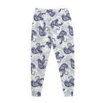 Japanese White Tiger Pattern Print Jogger Pants
