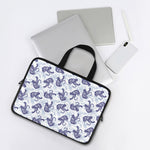 Japanese White Tiger Pattern Print Laptop Sleeve With Handle