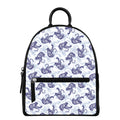 Japanese White Tiger Pattern Print Leather Backpack