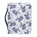 Japanese White Tiger Pattern Print Leather Bible Cover