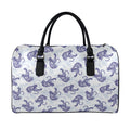 Japanese White Tiger Pattern Print Leather Duffel Bag