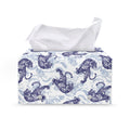 Japanese White Tiger Pattern Print Leather Tissue Box Cover