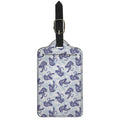 Japanese White Tiger Pattern Print Luggage Tag