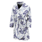 Japanese White Tiger Pattern Print Men's Bathrobe