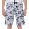 Japanese White Tiger Pattern Print Men's Beach Shorts