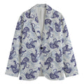 Japanese White Tiger Pattern Print Men's Blazer