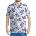 Japanese White Tiger Pattern Print Men's Polo Shirt