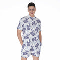Japanese White Tiger Pattern Print Men's Romper