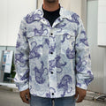 Japanese White Tiger Pattern Print Men's Shirt Jacket