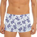Japanese White Tiger Pattern Print Men's Short Boxer Briefs