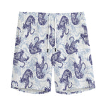 Japanese White Tiger Pattern Print Men's Sports Shorts