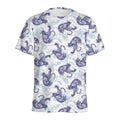 Japanese White Tiger Pattern Print Men's Athletic T-Shirt